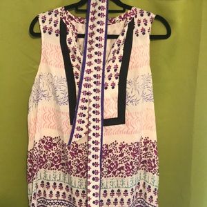 Anthropologie Sleeveless Blouse Tunic with Tie